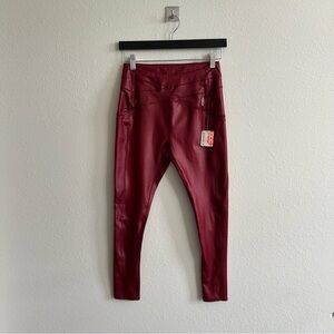 Free People Movement Red Leggings NWT